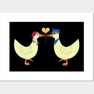 Geese in love Posters and Art